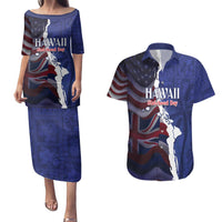 Personalized Hawaii Statehood Day Couples Matching Puletasi and Hawaiian Shirt 66th Anniversary - Polynesian Pride