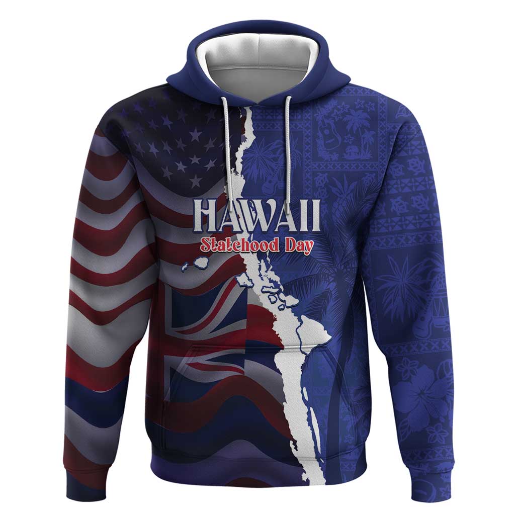Personalized Hawaii Statehood Day Hoodie 66th Anniversary - Polynesian Pride