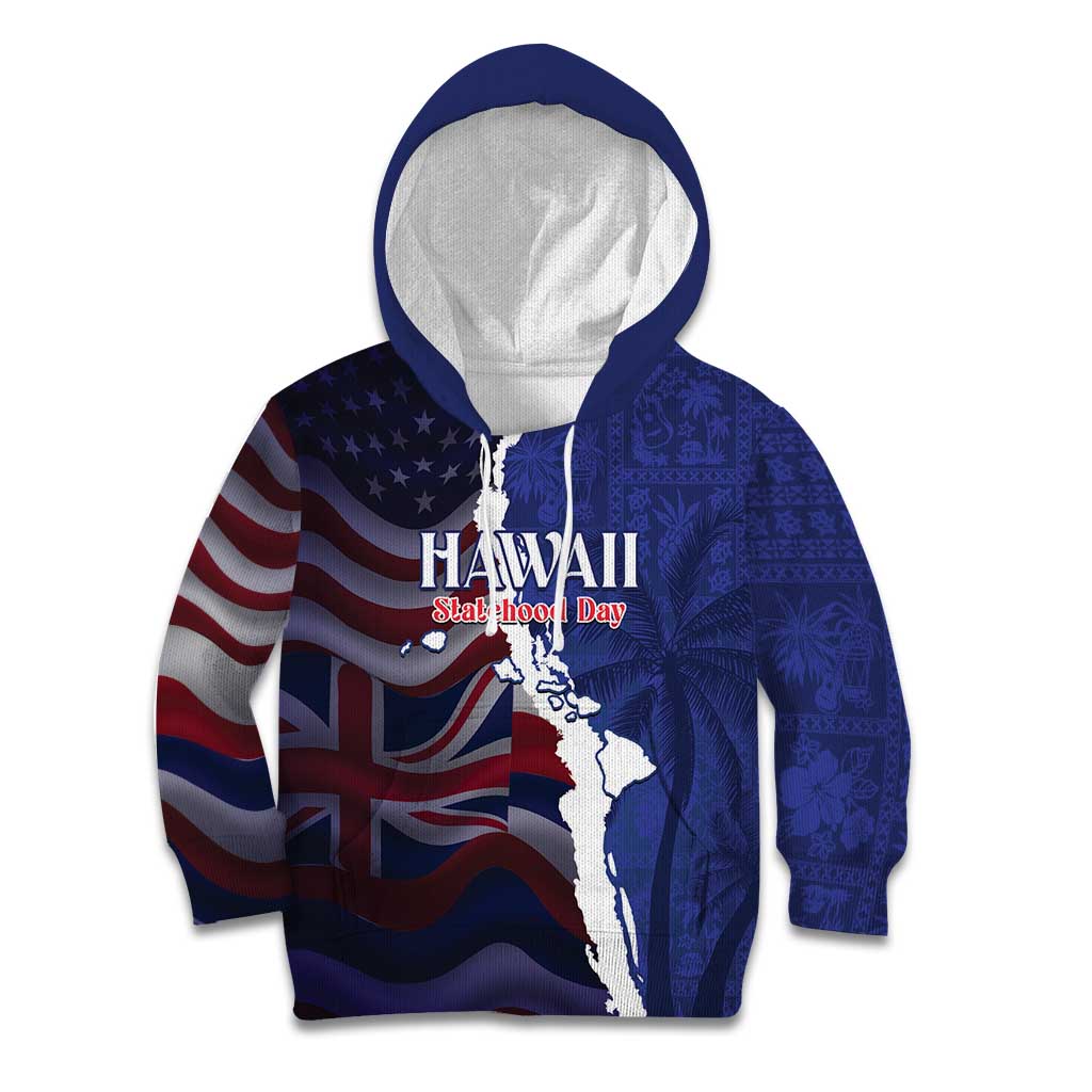 Personalized Hawaii Statehood Day Kid Hoodie 66th Anniversary - Polynesian Pride