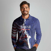 Personalized Hawaii Statehood Day Long Sleeve Polo Shirt 66th Anniversary - Polynesian Pride