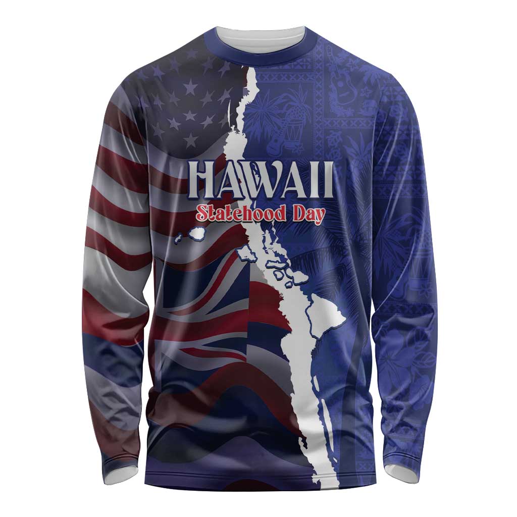 Personalized Hawaii Statehood Day Long Sleeve Shirt 66th Anniversary - Polynesian Pride