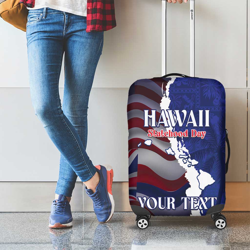 Personalized Hawaii Statehood Day Luggage Cover 66th Anniversary - Polynesian Pride