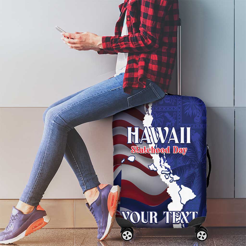 Personalized Hawaii Statehood Day Luggage Cover 66th Anniversary - Polynesian Pride