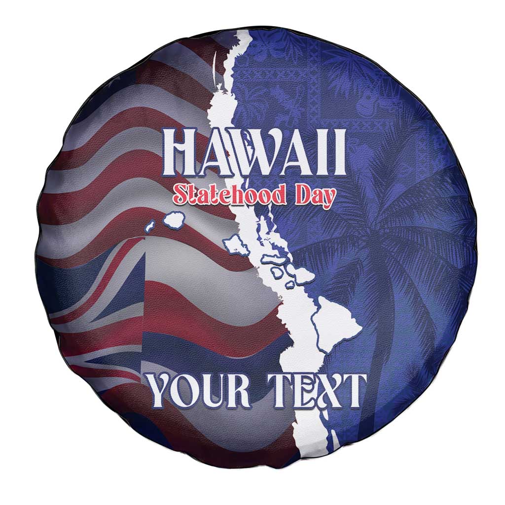 Personalized Hawaii Statehood Day Spare Tire Cover 66th Anniversary - Polynesian Pride