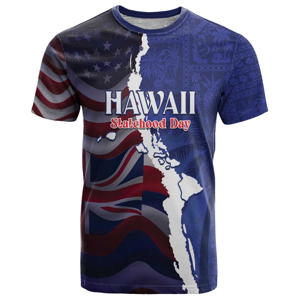 Personalized Hawaii Statehood Day T Shirt 66th Anniversary - Polynesian Pride