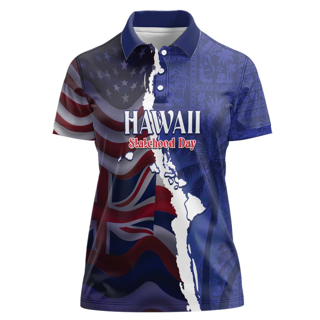 Personalized Hawaii Statehood Day Women Polo Shirt 66th Anniversary - Polynesian Pride