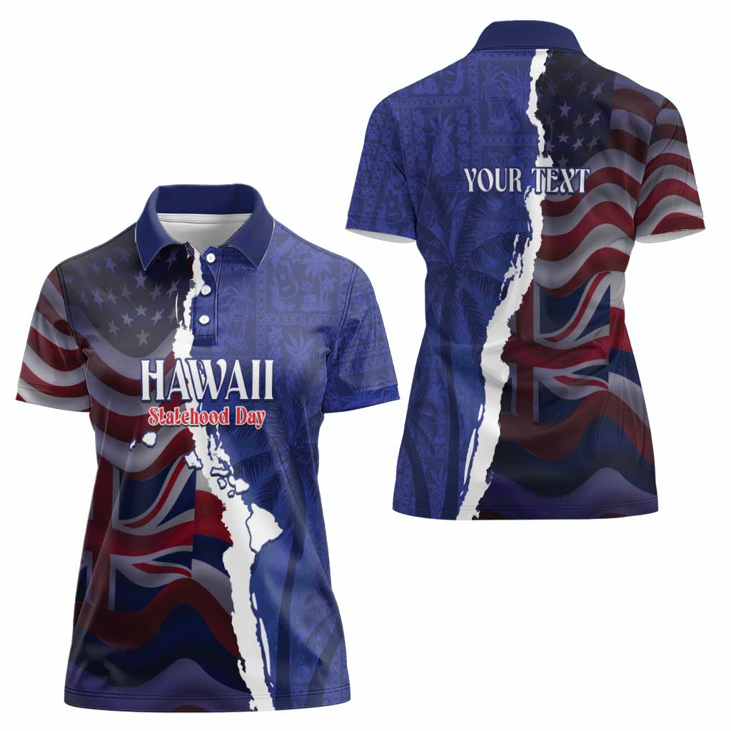 Personalized Hawaii Statehood Day Women Polo Shirt 66th Anniversary - Polynesian Pride