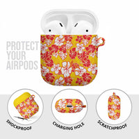 Yellow Hawaii Hibiscus AirPods Case Tropical Flowers Seamless Pattern - Polynesian Pride