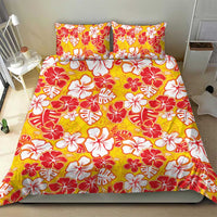 Yellow Hawaii Hibiscus Bedding Set Tropical Flowers Seamless Pattern - Polynesian Pride