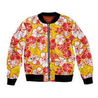 Yellow Hawaii Hibiscus Bomber Jacket Tropical Flowers Seamless Pattern LT14 Unisex Yellow - Polynesian Pride
