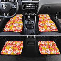 Yellow Hawaii Hibiscus Car Mats Tropical Flowers Seamless Pattern - Polynesian Pride