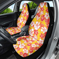 Yellow Hawaii Hibiscus Car Seat Cover Tropical Flowers Seamless Pattern - Polynesian Pride
