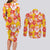 Yellow Hawaii Hibiscus Couples Matching Long Sleeve Bodycon Dress and Long Sleeve Button Shirt Tropical Flowers Seamless Pattern - Polynesian Pride
