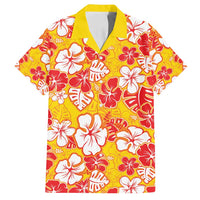Yellow Hawaii Hibiscus Family Matching Summer Maxi Dress and Hawaiian Shirt Tropical Flowers Seamless Pattern LT14 Dad's Shirt - Short Sleeve Yellow - Polynesian Pride