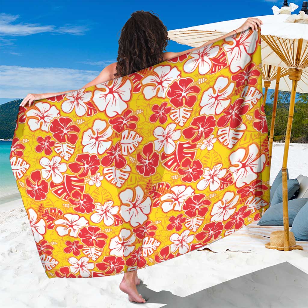 Yellow Hawaii Hibiscus Sarong Tropical Flowers Seamless Pattern - Polynesian Pride