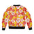 Yellow Hawaii Hibiscus Sleeve Zip Bomber Jacket Tropical Flowers Seamless Pattern - Polynesian Pride