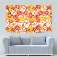 Yellow Hawaii Hibiscus Tapestry Tropical Flowers Seamless Pattern - Polynesian Pride