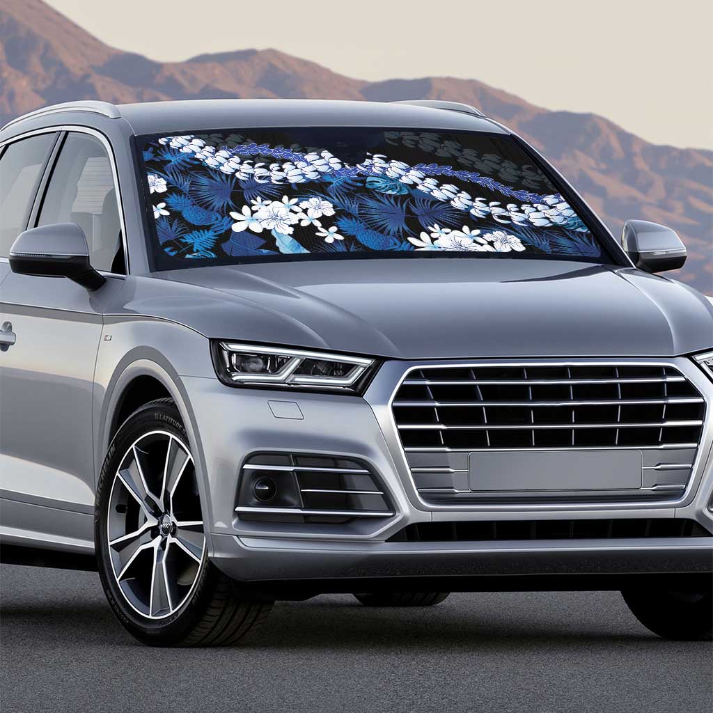 Polu Aloha Hawaii Lei Auto Sun Shade Tropical Flowers Elegant Vibe - Polynesian Pride