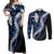 Polu Aloha Hawaii Lei Couples Matching Off Shoulder Maxi Dress and Long Sleeve Button Shirt Tropical Flowers Elegant Vibe - Polynesian Pride