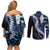 Polu Aloha Hawaii Lei Couples Matching Off Shoulder Short Dress and Long Sleeve Button Shirt Tropical Flowers Elegant Vibe - Polynesian Pride