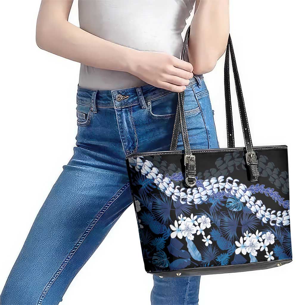 Polu Aloha Hawaii Lei Leather Tote Bag Tropical Flowers Elegant Vibe - Polynesian Pride
