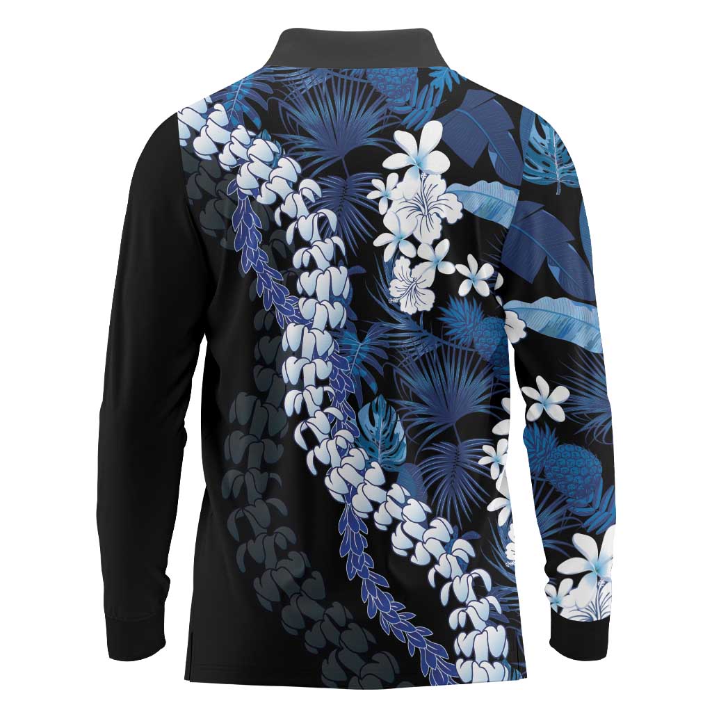 Polu Aloha Hawaii Lei Long Sleeve Polo Shirt Tropical Flowers Elegant Vibe - Polynesian Pride