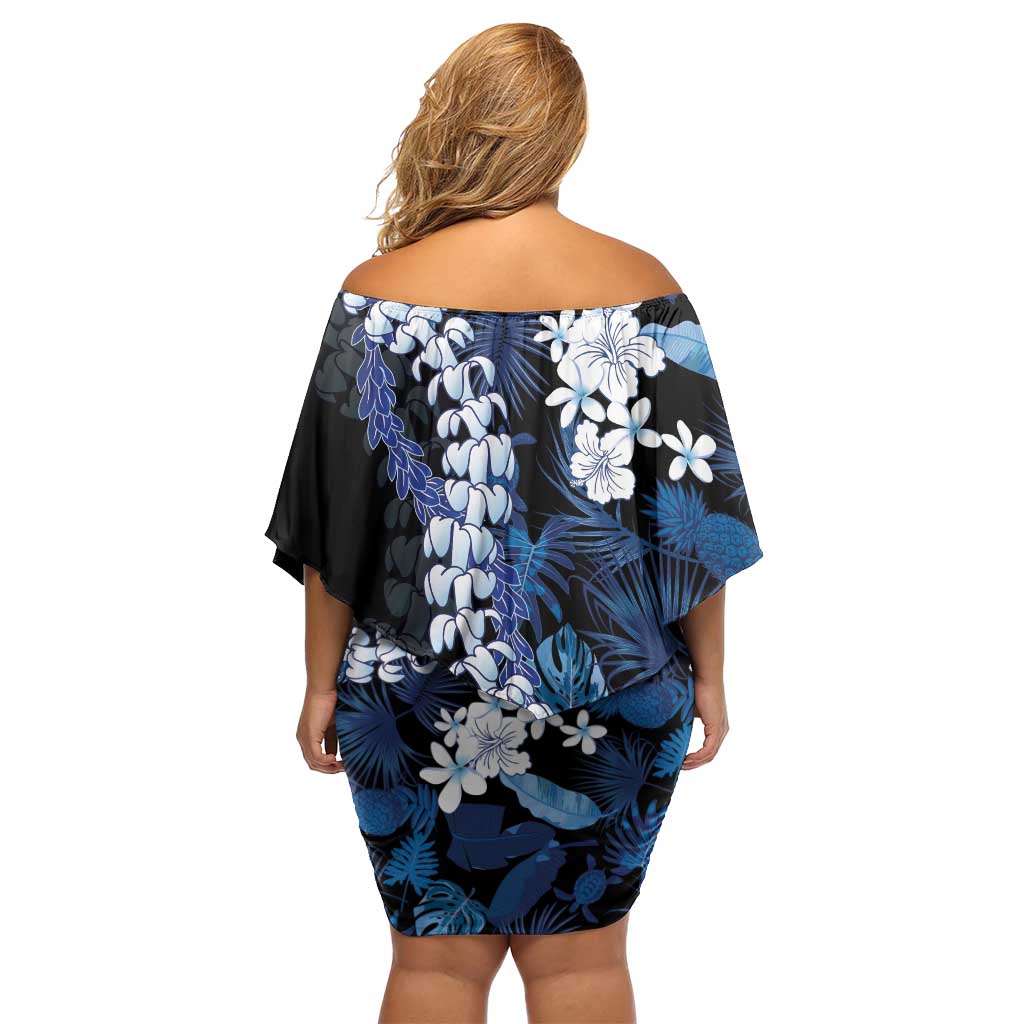 Polu Aloha Hawaii Lei Off Shoulder Short Dress Tropical Flowers Elegant Vibe - Polynesian Pride