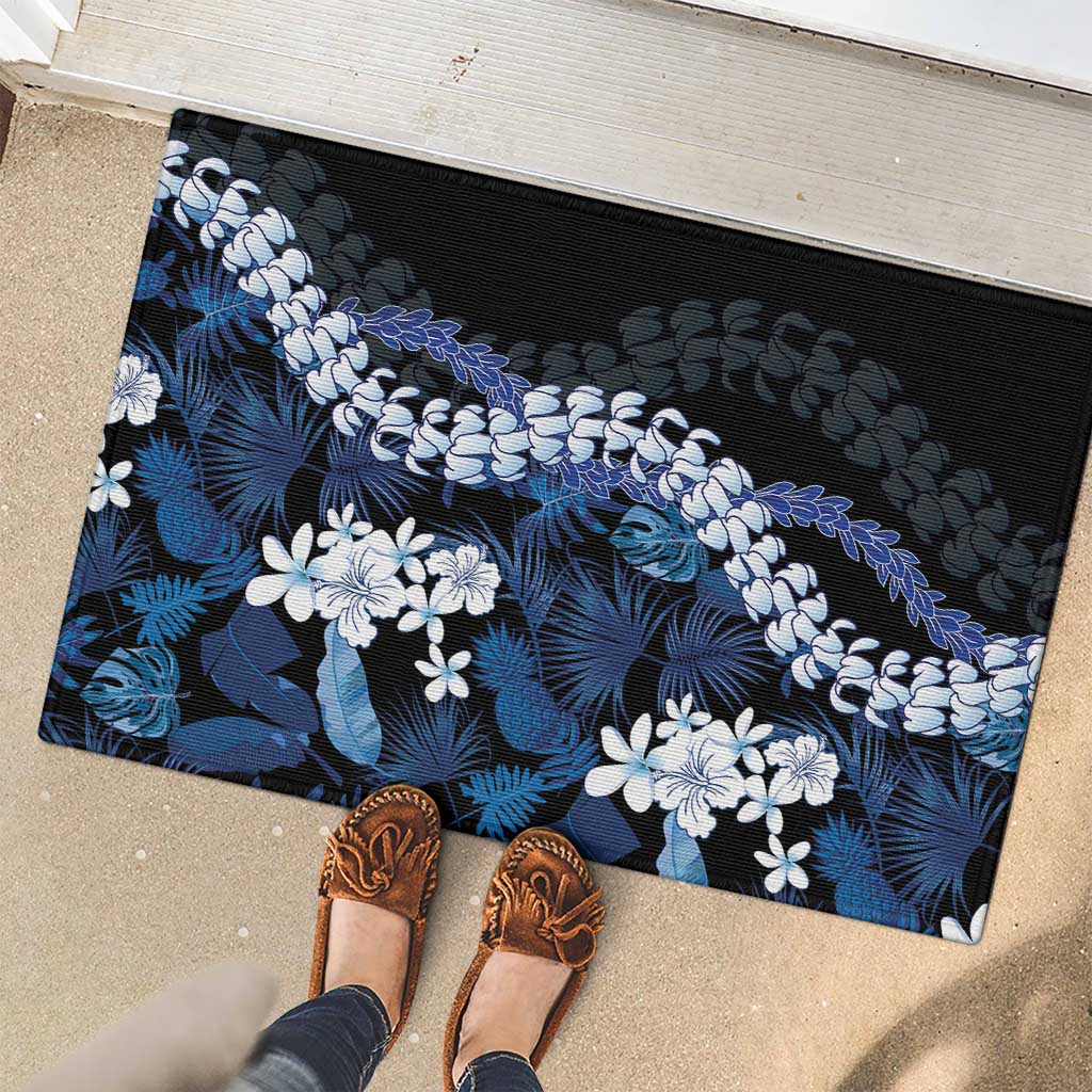 Polu Aloha Hawaii Lei Rubber Doormat Tropical Flowers Elegant Vibe - Polynesian Pride