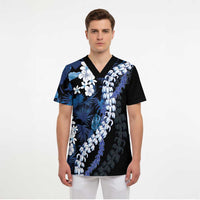 Polu Aloha Hawaii Lei Scrub Top Tropical Flowers Elegant Vibe - Polynesian Pride