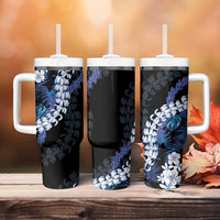 Polu Aloha Hawaii Lei Tumbler With Handle Tropical Flowers Elegant Vibe - Polynesian Pride
