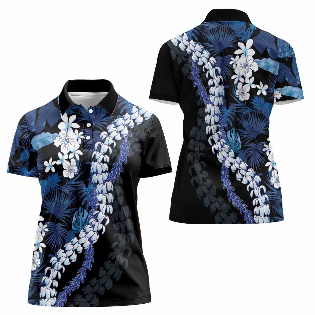 Polu Aloha Hawaii Lei Women Polo Shirt Tropical Flowers Elegant Vibe - Polynesian Pride