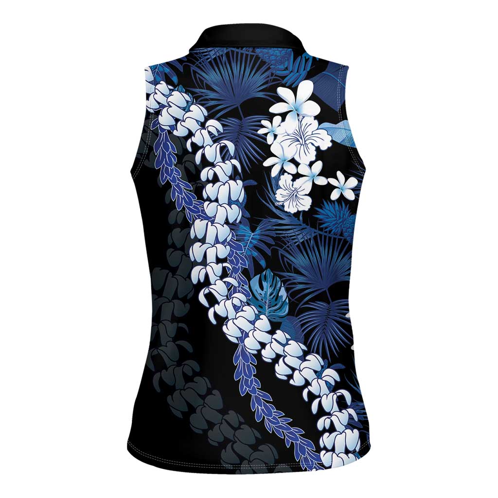Polu Aloha Hawaii Lei Women Sleeveless Polo Shirt Tropical Flowers Elegant Vibe - Polynesian Pride
