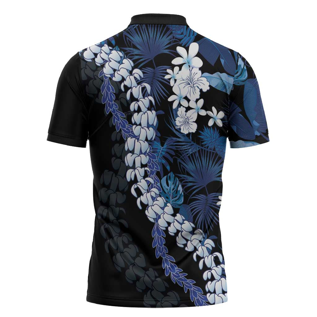 Polu Aloha Hawaii Lei Zipper Polo Shirt Tropical Flowers Elegant Vibe - Polynesian Pride