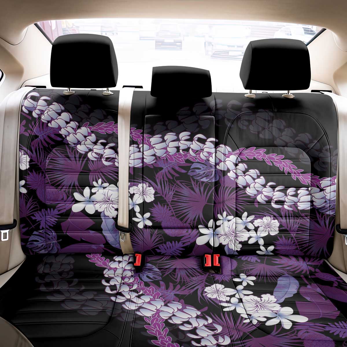 Poni Aloha Hawaii Lei Back Car Seat Cover Tropical Flowers Elegant Vibe - Polynesian Pride
