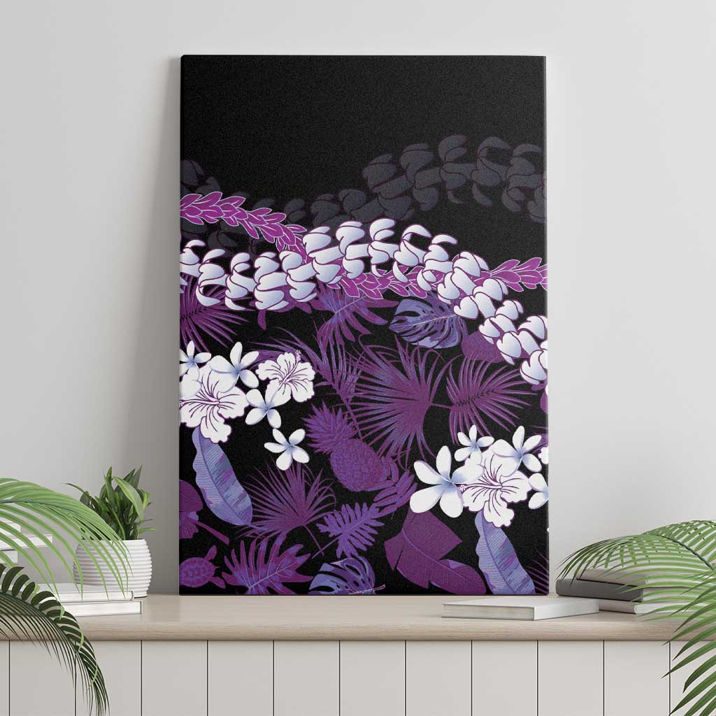 Poni Aloha Hawaii Lei Canvas Wall Art Tropical Flowers Elegant Vibe - Polynesian Pride