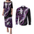Poni Aloha Hawaii Lei Couples Matching Puletasi and Long Sleeve Button Shirt Tropical Flowers Elegant Vibe - Polynesian Pride