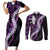 Poni Aloha Hawaii Lei Couples Matching Short Sleeve Bodycon Dress and Long Sleeve Button Shirt Tropical Flowers Elegant Vibe - Polynesian Pride