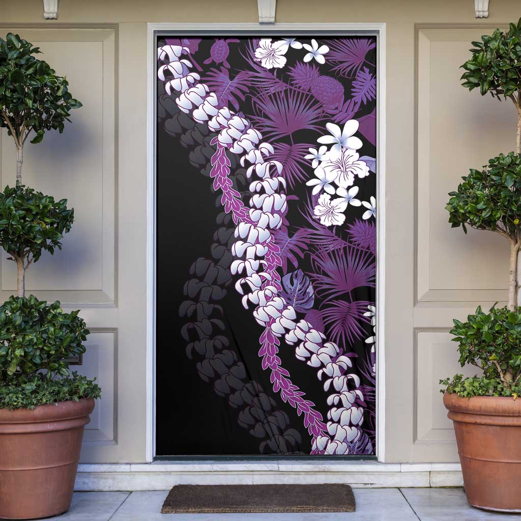 Poni Aloha Hawaii Lei Door Cover Tropical Flowers Elegant Vibe - Polynesian Pride