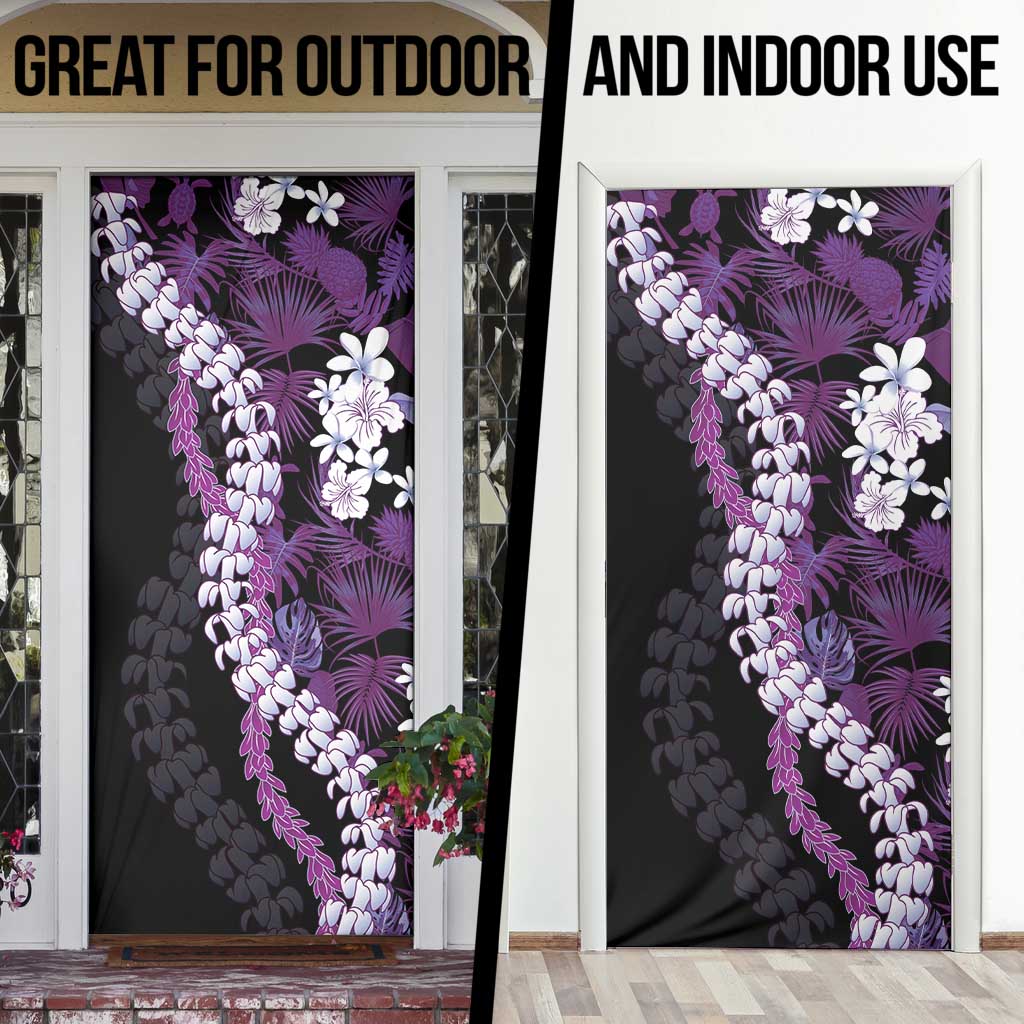 Poni Aloha Hawaii Lei Door Cover Tropical Flowers Elegant Vibe - Polynesian Pride