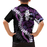 Poni Aloha Hawaii Lei Family Matching Off Shoulder Short Dress and Hawaiian Shirt Tropical Flowers Elegant Vibe LT14 - Polynesian Pride