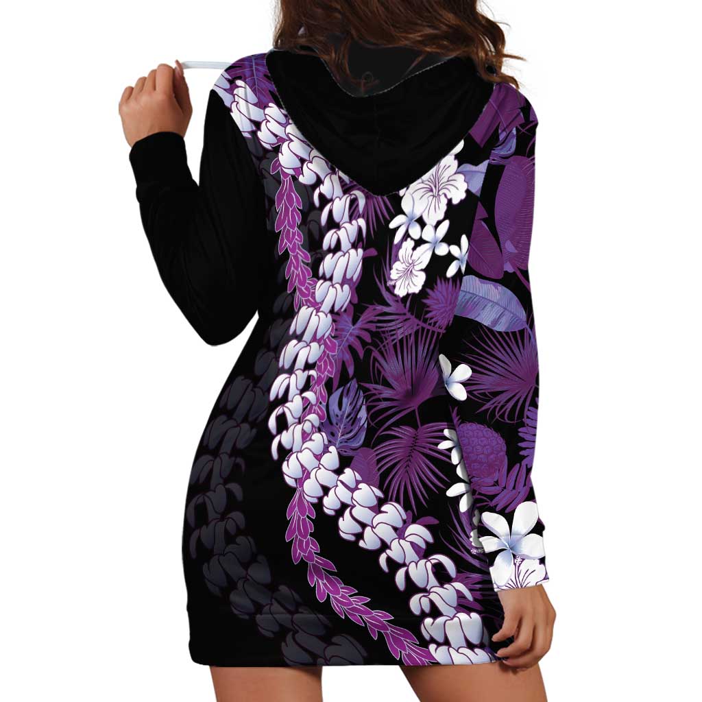 Poni Aloha Hawaii Lei Hoodie Dress Tropical Flowers Elegant Vibe - Polynesian Pride