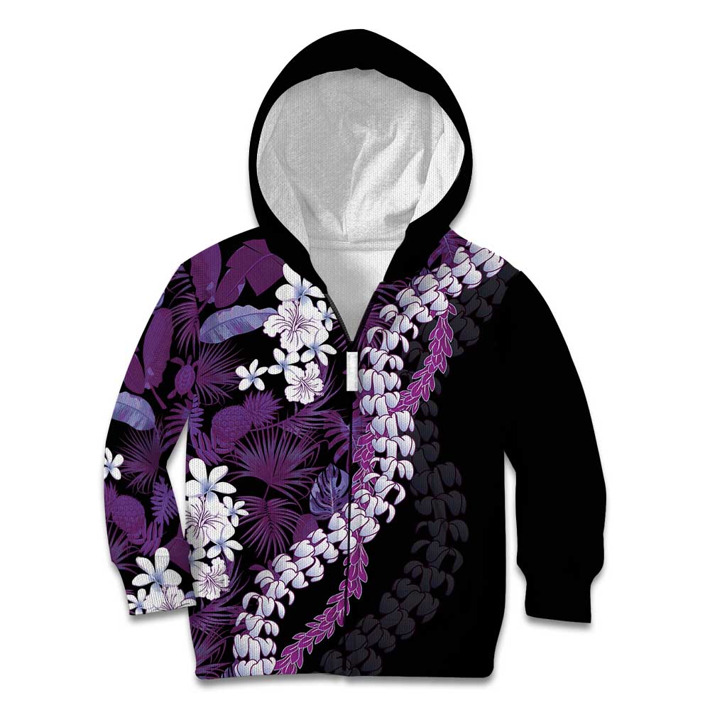 Poni Aloha Hawaii Lei Kid Hoodie Tropical Flowers Elegant Vibe - Polynesian Pride