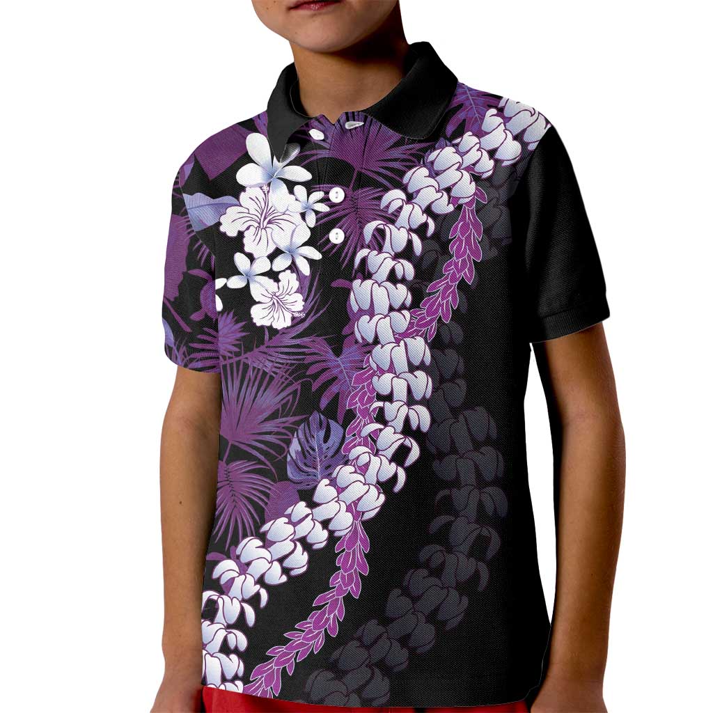 Poni Aloha Hawaii Lei Kid Polo Shirt Tropical Flowers Elegant Vibe - Polynesian Pride