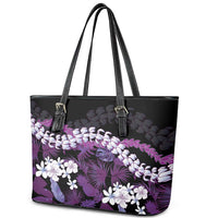 Poni Aloha Hawaii Lei Leather Tote Bag Tropical Flowers Elegant Vibe - Polynesian Pride