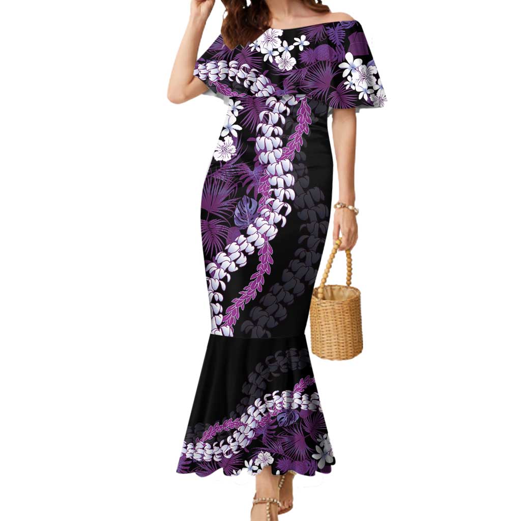 Poni Aloha Hawaii Lei Mermaid Dress Tropical Flowers Elegant Vibe - Polynesian Pride