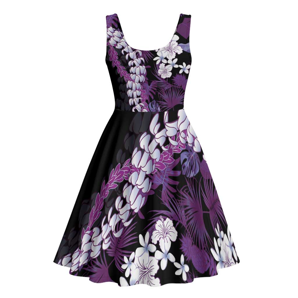 Poni Aloha Hawaii Lei Midi Dress Tropical Flowers Elegant Vibe - Polynesian Pride