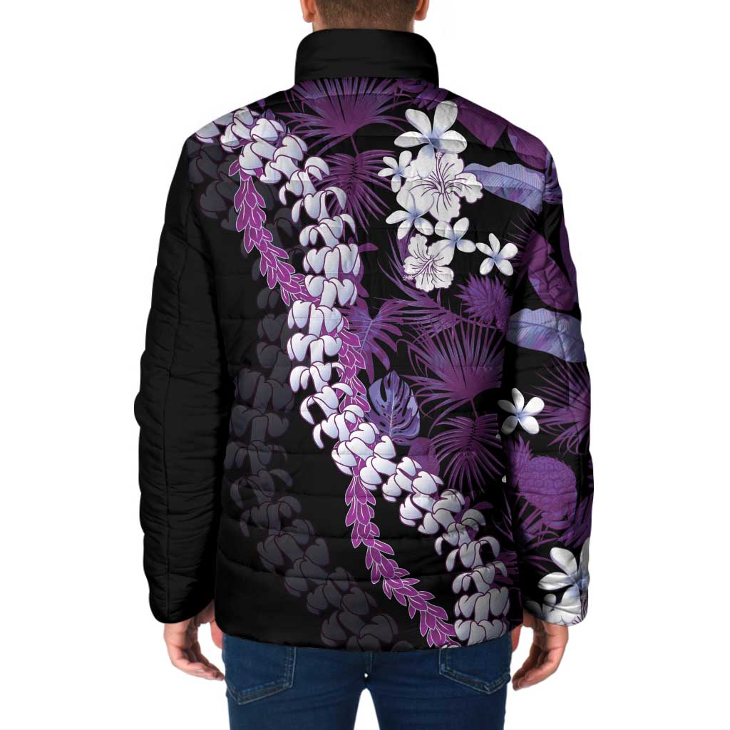 Poni Aloha Hawaii Lei Padded Jacket Tropical Flowers Elegant Vibe - Polynesian Pride