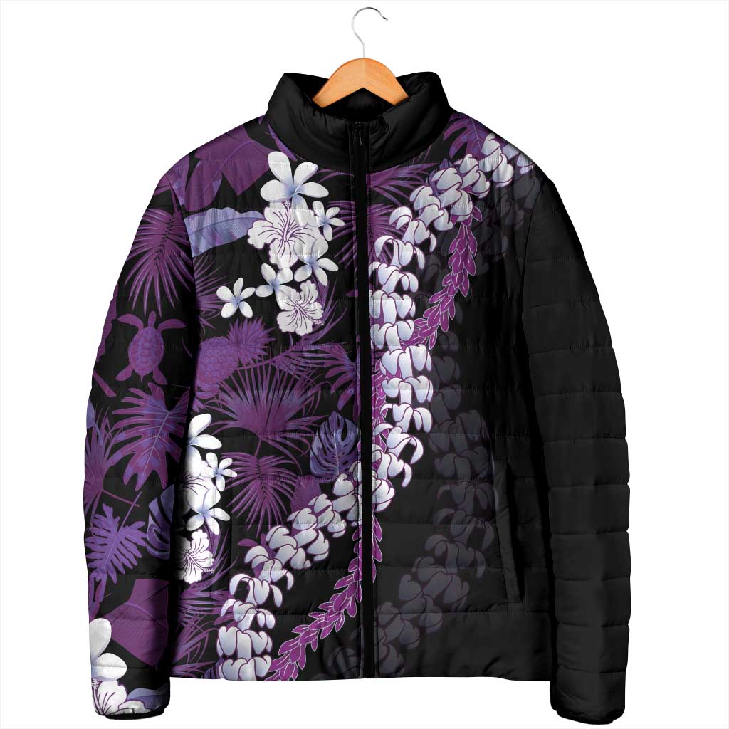 Poni Aloha Hawaii Lei Padded Jacket Tropical Flowers Elegant Vibe - Polynesian Pride