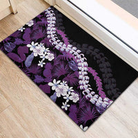 Poni Aloha Hawaii Lei Rubber Doormat Tropical Flowers Elegant Vibe - Polynesian Pride