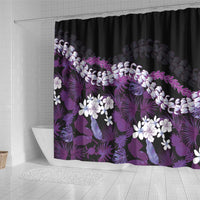 Poni Aloha Hawaii Lei Shower Curtain Tropical Flowers Elegant Vibe - Polynesian Pride